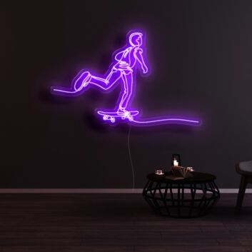 Skateboardfahrer LED-Neonschild Wohnzimmer Jugendzimmer