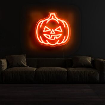 Halloween-Kürbis als LED-Neonschild