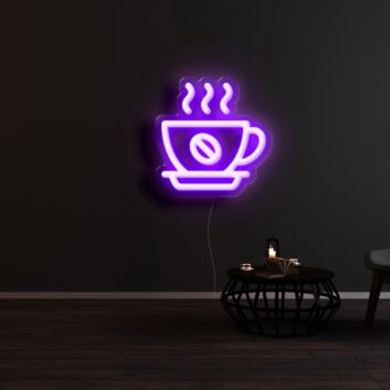 Kaffeetasse mit Dampf LED-Neonschild für Café oder Küche