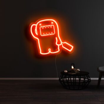 Domo-kun mit Flasche LED-Neonschild