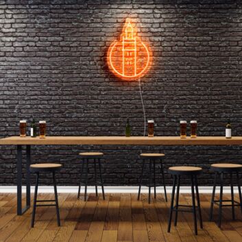 Kirchturm im Kreis LED-Neonschild für Bar und Pub