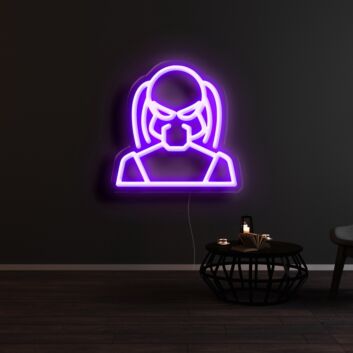 Maske mit Zöpfen LED-Neonschild für Gaming Zimmer