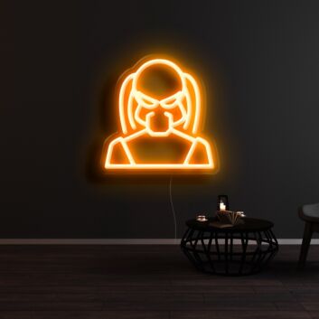 Maske mit Zöpfen LED-Neonschild für Gaming Zimmer