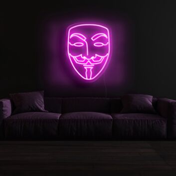 Guy-Fawkes-Maske LED-Neonschild Wohnzimmer Gamingzimmer