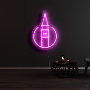 Turm mit Spitzdach LED-Neonschild Wohnzimmer Bar