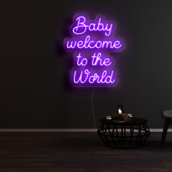 Baby welcome to the World LED-Neonschild für Kinderzimmer und Geburtsfeier