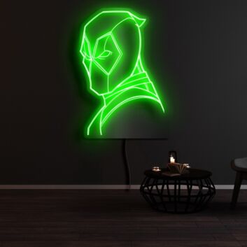 Maske eines Comic-Superhelden LED-Neonschild für Wohnzimmer Gamingzimmer