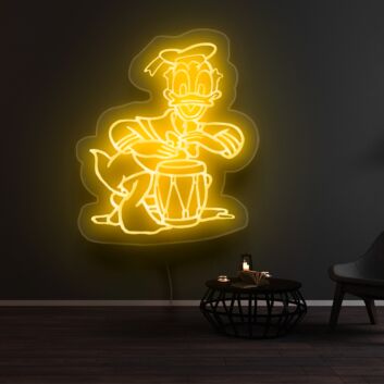 Comicfigur mit Trommel LED-Neonschild Wohnzimmer Kinderzimmer