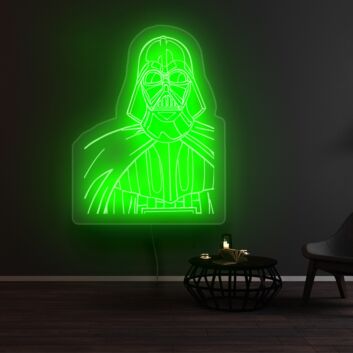 Science-Fiction Figur mit Helm und Umhang LED-Neonschild für Wohnzimmer oder Gaming Room