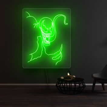 Monsterkopf mit Tentakel LED-Neonschild für Gamingzimmer und Bar