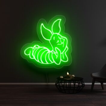 Ferkel aus Winnie Puuh als LED-Neonschild