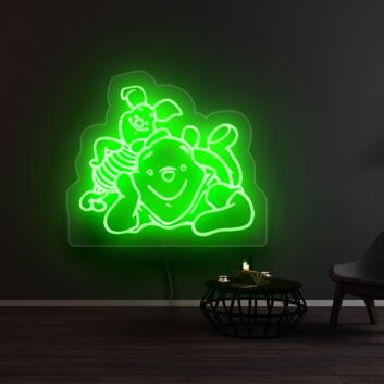Bär und Ferkel Illustration LED-Neonschild Wohnzimmer Kinderzimmer