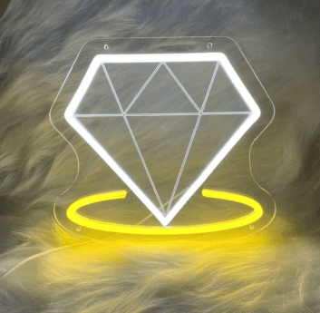 Diamant Symbol LED-Neonschild Wohnzimmer Schaufenster