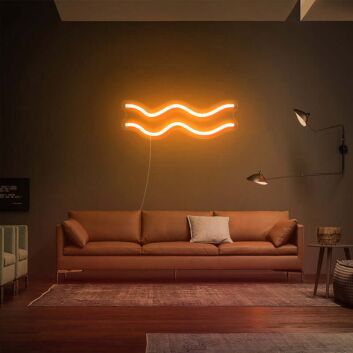 Wellenlinien LED-Neonschild für Wohnzimmer Lounge