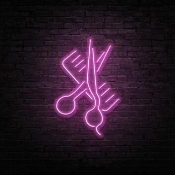 Schere und Kamm LED-Neonschild für Friseursalon