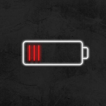Batteriesymbol LED-Neonschild für Gaming und Bar