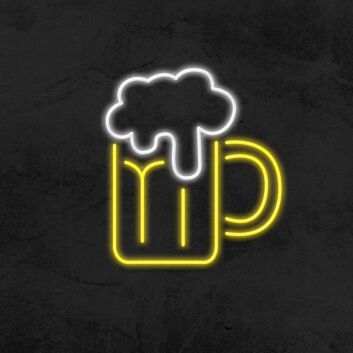 Bierkrug mit Schaum LED-Neonschild für Bar und Kneipe