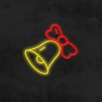 Glocke mit Schleife LED-Neonschild für Weihnachten oder Hochzeit