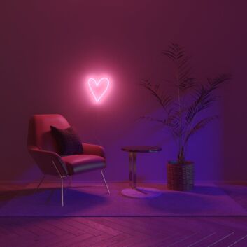 Herzform LED-Neonschild Wohnzimmer Schlafzimmer