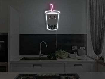Bubble Tea Becher mit Strohhalm LED-Neonschild für Küche Café
