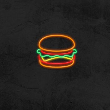Hamburger LED-Neonschild für Restaurant und Imbiss