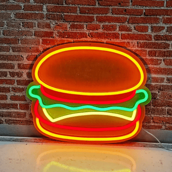 Hamburger LED-Neonschild für Restaurant und Imbiss