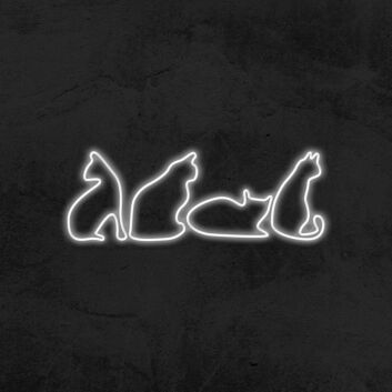 Katzen Silhouette LED-Neonschild Wohnzimmer Haustierladen