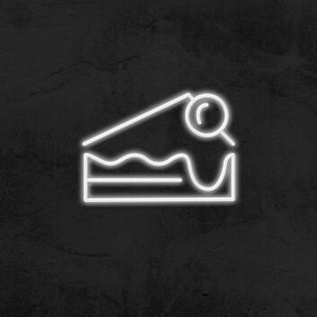 Kuchenstück mit Kirsche LED-Neonschild für Café und Bäckerei