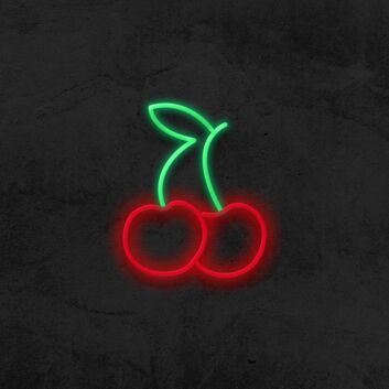 Kirschen LED-Neonschild für Bar oder Küche