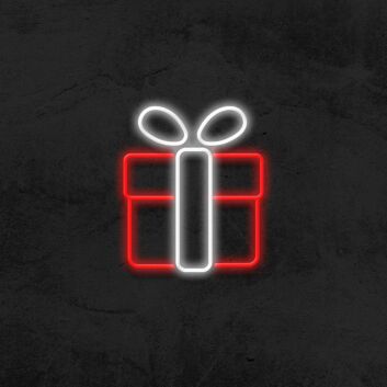Geschenkbox mit Schleife LED-Neonschild für Wohnzimmer Party