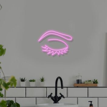 geschlossene Augen mit Wimpern LED-Neonschild für Kosmetikstudio