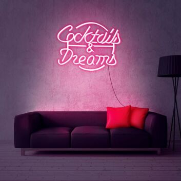 Cocktails & Dreams LED-Neonschild für Bar und Wohnzimmer