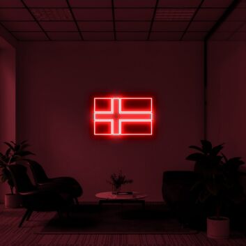 Norwegische Flagge LED-Neonschild Wohnzimmer Büro