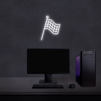 karierte Rennflagge LED-Neonschild für Gaming und Wohnzimmer