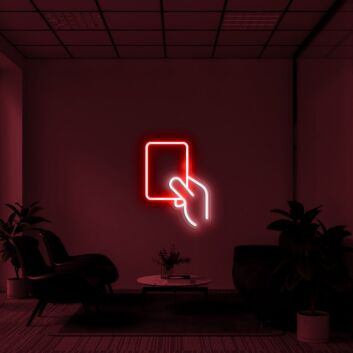 Hand mit Karte Symbol LED-Neonschild für Büro und Cafe