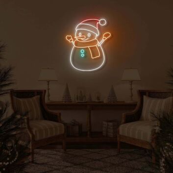 Schneemann mit Weihnachtsmütze LED-Neonschild Wohnzimmer Weihnachtsdekoration