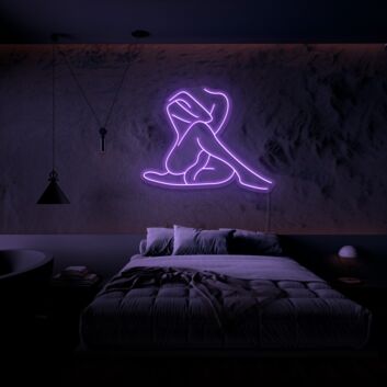 Sitzende Frau Silhouette LED-Neonschild für Schlafzimmer Lounge