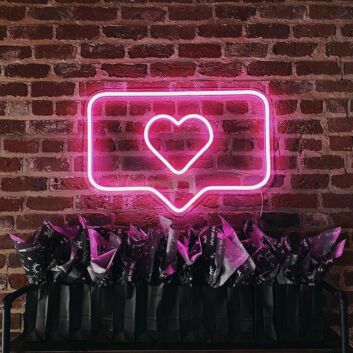 Herz Symbol in Chatblase LED-Neonschild Wohnzimmer Cafe