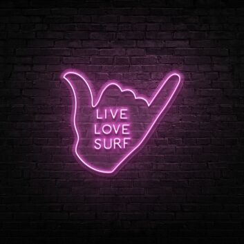 LIVE LOVE SURF LED-Neonschild für Bar oder Surfshop