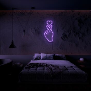Hand mit Herzsymbol LED-Neonschild Schlafzimmer
