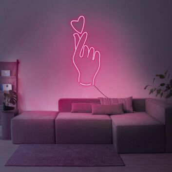 Hand mit Herzsymbol LED-Neonschild Wohnzimmer Schlafzimmer