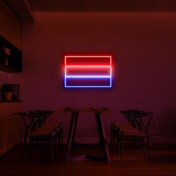 Rechteckige Linienform LED-Neonschild für Wohnzimmer oder Esszimmer