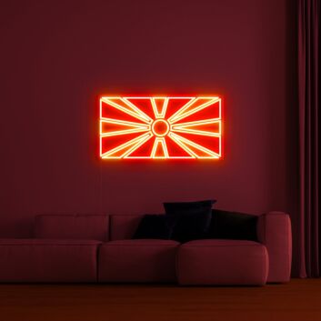 Flagge von Nordmazedonien LED-Neonschild für Wohnzimmer oder Bar
