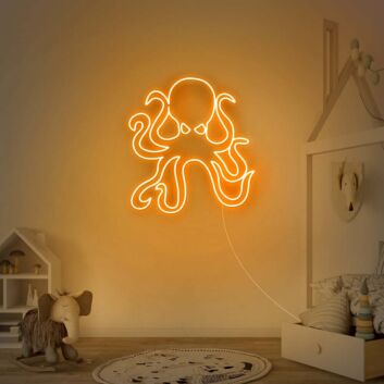 Oktopus LED-Neonschild für Kinderzimmer und Wohnzimmer
