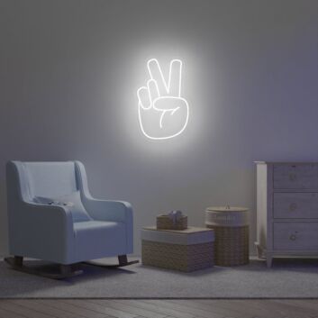 Peace Handzeichen LED-Neonschild für Wohnzimmer oder Bar