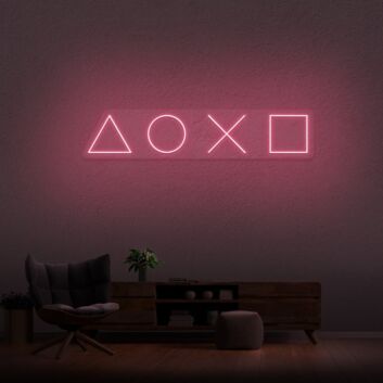 Spielcontroller Tasten Symbole LED-Neonschild Gaming Zimmer Wohnzimmer