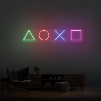 Spielcontroller Tasten Symbole LED-Neonschild Gaming Zimmer Wohnzimmer