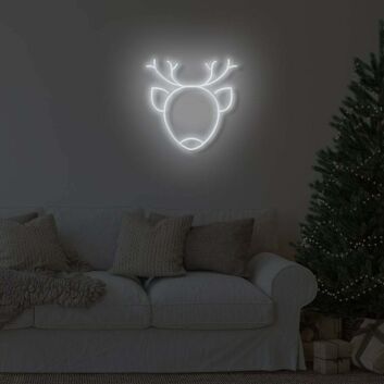 Rentierkopf LED-Neonschild Wohnzimmer Weihnachten