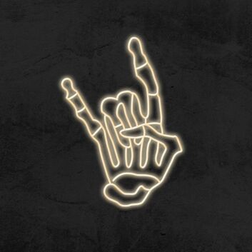 Skelett Hand Rockgeste LED-Neonschild für Musik Bar