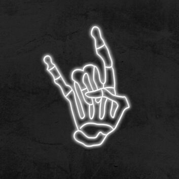 Skelett Hand Rockgeste LED-Neonschild für Musik Bar